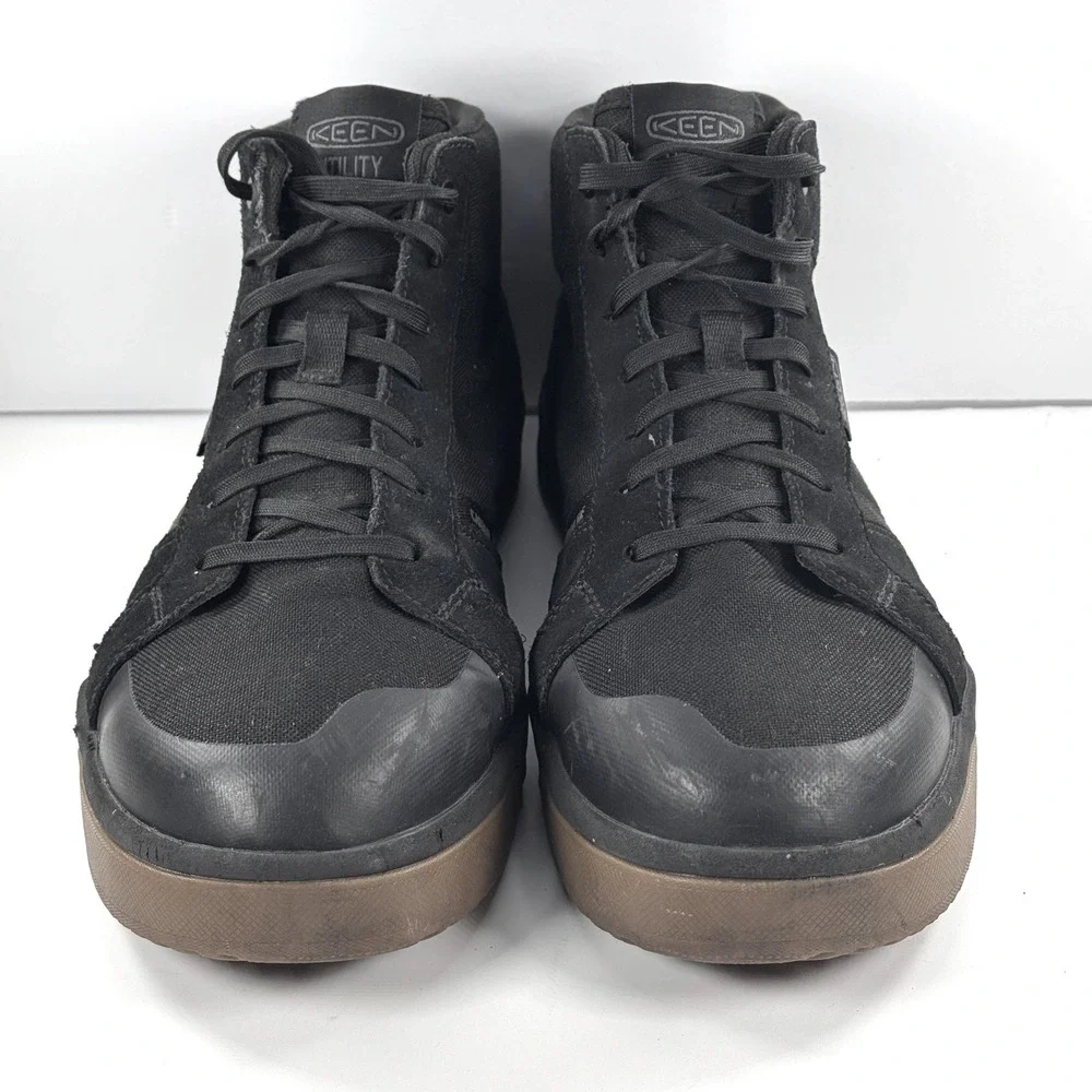 KEEN Utility Men Black Carbon Toe Work Shoes High Top Gum Sole 12D ASTM F2413-18